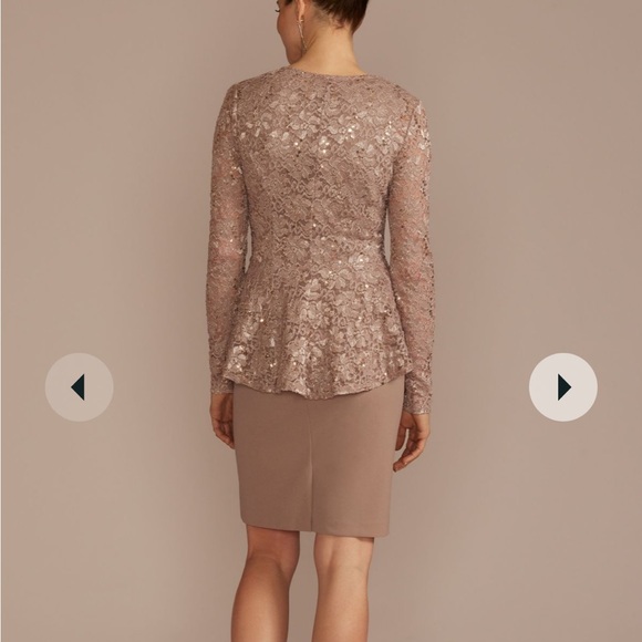 NWT Mother of the bride Oleg Cassini short crepe sheath dress - Picture 5 of 5